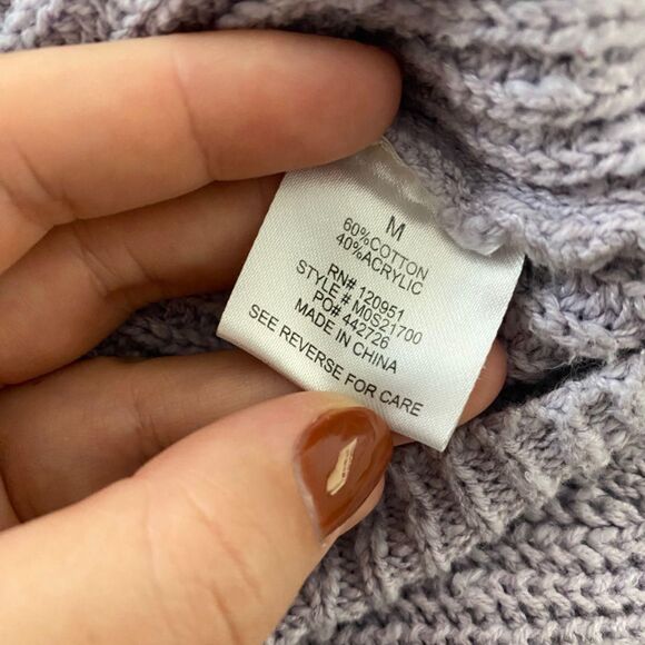 Hippie Rose Chunky Coquette Lilac Light Purple Knitted Knit Button Up Cardigan M - Picture 8 of 8